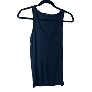 J. CREW Scoop Neck RIbbed Tank Top Black Size Medium